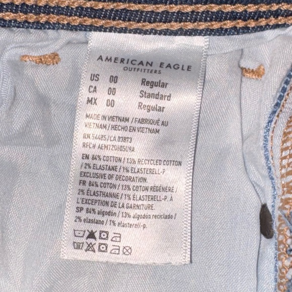 American Eagle Outfitters Women's Dark Blue Flare Jeans - Picture 4 of 5